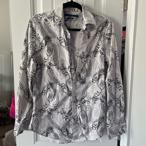 Perry Ellis Paisley Print Button Up